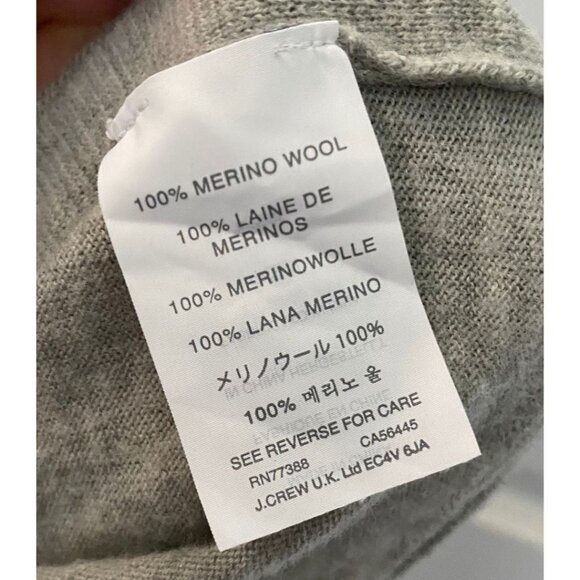 J. Crew Merino Merino Wool Asymmetrical Zip Sweater Grey Women's Size Medium - Picture 6 of 6